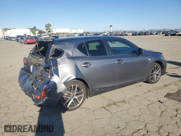 2015 Lexus CT 200h with VIN JTHKD5BH8F2243838, listed as a Copart auction lot 49727745 with 107,813 mi miles and Salvage title. Bid and sale history available at DreamBid. Image 3.