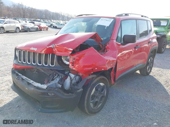 2018 Jeep Renegade Sport with VIN ZACCJBAB4JPJ63846, listed as a IAAI auction lot 41779614 with 66,725 mi miles. Bid and sale history available at carsss.com. Image 6.