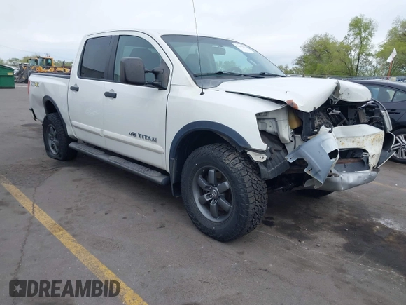 2014 Nissan Titan Pro-4X with VIN 1N6BA0ECXEN501915, listed as a IAAI auction lot 42097967 with 120,851 mi miles and . Bid and sale history available at DreamBid. Image 1.