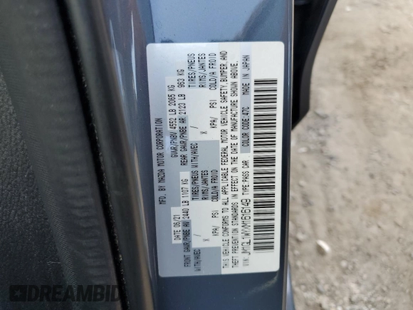 2021 Mazda 6 Grand Touring Reserve with VIN JM1GL1WYXM1616149, listed as a Copart auction lot 72136364 with 95,173 mi miles and Salvage Title. Bid and sale history available at DreamBid. Image 12.