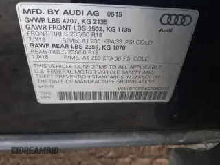 2016 Audi Q3 Premium Plus with VIN WA1BFCFS4GR003310, listed as a Copart auction lot 50136623 with 116,849 mi miles. Bid and sale history available at carsss.com. Image 12.