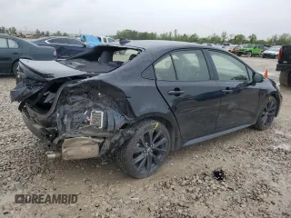 2023 Toyota Corolla SE with VIN JTDS4MCE4P3514602, listed as a Copart auction lot 50750075 with 45,624 mi miles and Salvage Title. Bid and sale history available at DreamBid. Image 3.