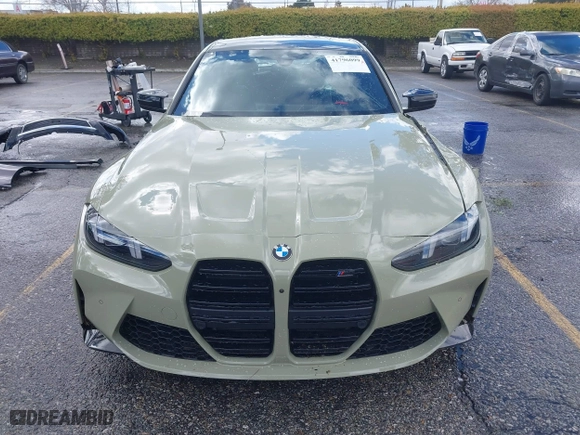 2025 BMW M3 Competition xDrive with VIN WBS33HJ01SFU19999, listed as a IAAI auction lot 41796099 with 3,827 mi miles. Bid and sale history available at carsss.com. Image 12.