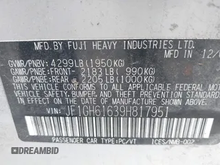 2009 Subaru Impreza i с VIN JF1GH61639H817951, выставлен на аукционе IAAI как лот 42208659 с пробегом 223 403 миль миль и . История ставок и продаж доступна на DreamBid. Изображение 9.