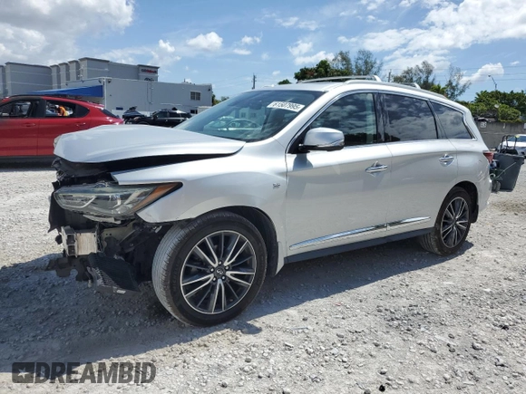 2019 Infiniti QX60 Luxe with VIN 5N1DL0MN5KC520870, listed as a Copart auction lot 61507995 with 55,921 mi miles and Salvage title. Bid and sale history available at DreamBid. Image 1.