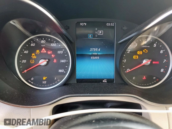 2020 Mercedes-Benz GLC 300 with VIN W1N0G8DB3LF780429, listed as a Copart auction lot 57906325 with 93,495 mi miles and Clean title. Bid and sale history available at DreamBid. Image 9.