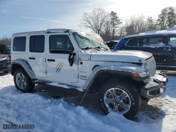 2022 Jeep Wrangler Unlimited Sahara with VIN 1C4HJXEG9NW104845, listed as a Copart auction lot 42417745 with 99,798 mi miles and Salvage Title. Bid and sale history available at carsss.com. Image 4.
