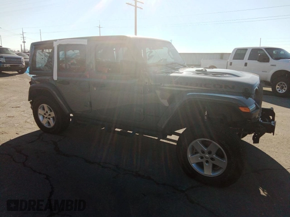 2021 Jeep Wrangler Unlimited Rubicon with VIN 1C4HJXFN1MW687231, listed as a Copart auction lot 85947774 with 35,076 mi miles and Salvage Title. Bid and sale history available at DreamBid. Image 4.