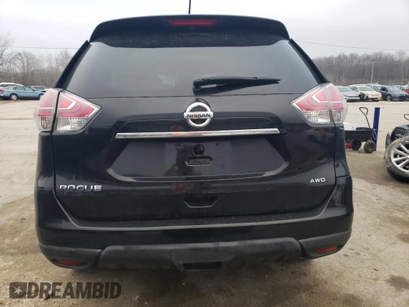 2014 Nissan Rogue S with VIN 5N1AT2MV6EC809873, listed as a Copart auction lot 43744395 with 37,850 mi miles and Salvage Title. Bid and sale history available at carsss.com. Image 6.