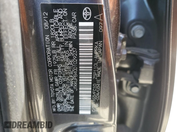 2013 Scion xD with VIN JTKKUPB40D1029237, listed as a Copart auction lot 51348465 with 167,489 mi miles and Salvage Title. Bid and sale history available at carsss.com. Image 12.