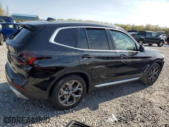 2022 BMW X3 sDrive30i with VIN 5UX43DP0XN9M49063, listed as a Copart auction lot 51497305 with 15,962 mi miles and Salvage Title. Bid and sale history available at DreamBid. Image 3.