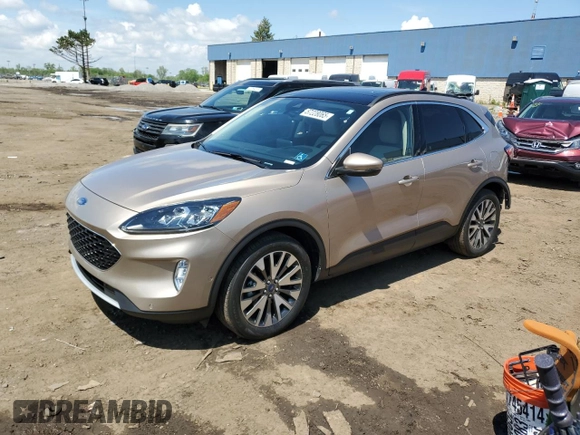 2020 Ford Escape Titanium with VIN 1FMCU9J90LUA49890, listed as a Copart auction lot 57228065 with 24,283 mi miles and Salvage title. Bid and sale history available at DreamBid. Image 1.