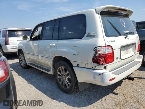 2000 Lexus LX 470 with VIN JT6HT00W2Y0106774, listed as a Copart auction lot 74762004 with Not Provided miles and Salvage Title. Bid and sale history available at DreamBid. Image 2.