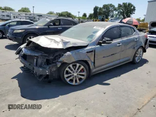 2014 Kia Optima SXL Turbo with VIN 5XXGR4A65EG316921, listed as a Copart auction lot 58392585 with 108,555 mi miles and Salvage title. Bid and sale history available at DreamBid. Image 1.