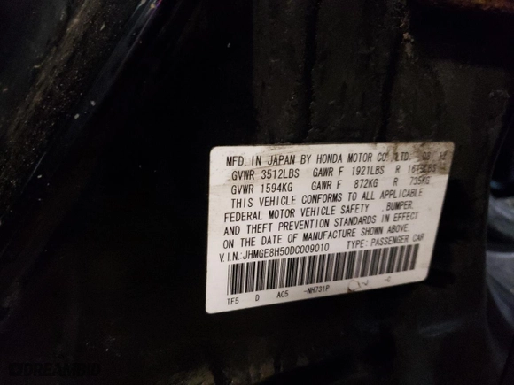 2013 Honda Fit Sport with VIN JHMGE8H50DC009010, listed as a Copart auction lot 51931905 with 234,053 mi miles and Non Repairable. Bid and sale history available at carsss.com. Image 12.