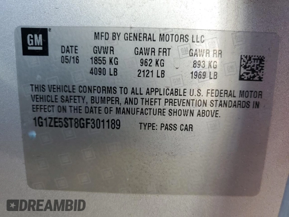2016 Chevrolet Malibu LT with VIN 1G1ZE5ST8GF301189, listed as a Copart auction lot 47897845 with 149,223 mi miles and Salvage Title. Bid and sale history available at carsss.com. Image 15.