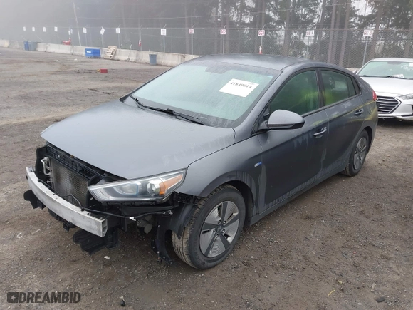 2019 Hyundai Ioniq Hybrid Blue with VIN KMHC65LC5KU143970, listed as a IAAI auction lot 41849014 with 139,975 mi miles. Bid and sale history available at carsss.com. Image 18.