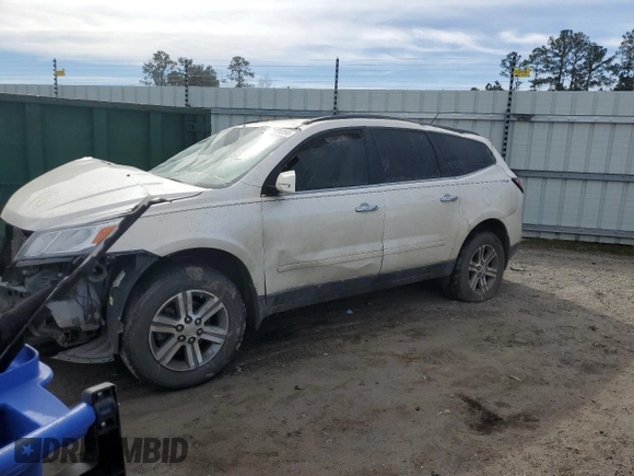 2015 Chevrolet Traverse LT z VIN 1GNKRHKD8FJ217786, wystawiony jako Copart lot #41459254 z przebiegiem Nie podano mil oraz Szkoda całkowita • Salvage title. Historia ofert i sprzedaży dostępna na DreamBid. Obrazek 1.