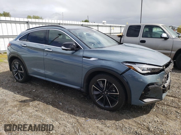 2022 Infiniti QX55 Sensory with VIN 3PCAJ5L32NF102462, listed as a Copart auction lot 51193055 with 42,073 mi miles and Salvage Title. Bid and sale history available at DreamBid. Image 4.