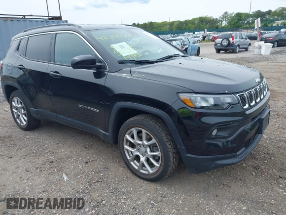 2023 Jeep Compass Latitude Lux with VIN 3C4NJDFN7PT528791, listed as a IAAI auction lot 42344745 with 30,066 mi miles and . Bid and sale history available at DreamBid. Image 1.