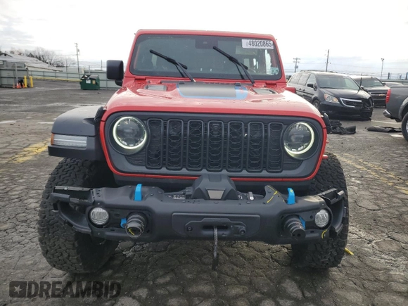 2024 Jeep Wrangler Rubicon z VIN 1C4RJXR62RW172545, wystawiony jako Copart lot #48020865 z przebiegiem 5 483 mil mil oraz Szkoda całkowita • Salvage title. Historia ofert i sprzedaży dostępna na DreamBid. Obrazek 5.