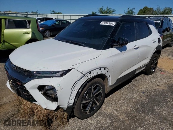 2021 Chevrolet TrailBlazer RS with VIN KL79MTSLXMB118343, listed as a Copart auction lot 70163624 with 49,889 mi miles and Salvage Title. Bid and sale history available at DreamBid. Image 1.