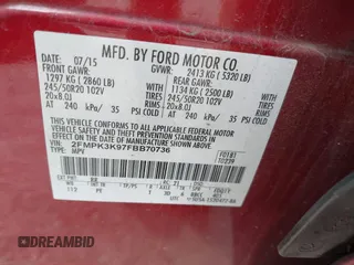 2015 Ford Edge Titanium z VIN 2FMPK3K97FBB70736, wystawiony jako IAAI lot #41998404 z przebiegiem 78 087 mil mil oraz . Historia ofert i sprzedaży dostępna na DreamBid. Obrazek 9.