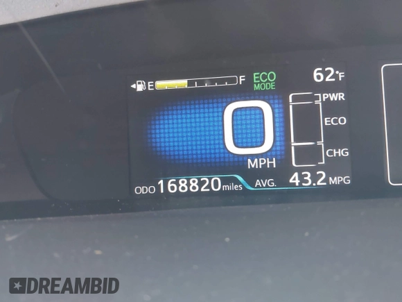 2016 Toyota Prius Four with VIN JTDKARFU8G3015083, listed as a IAAI auction lot 42191765 with 168,820 mi miles and . Bid and sale history available at DreamBid. Image 15.