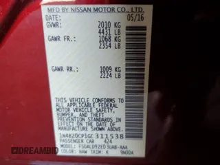 2016 Nissan LEAF S with VIN 1N4BZ0CP1GC311538, listed as a Copart auction lot 52048165 with 75,060 mi miles and Salvage Title. Bid and sale history available at carsss.com. Image 13.