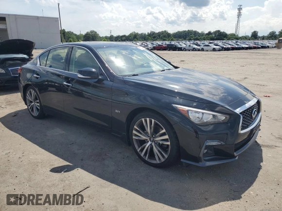 2018 Infiniti Q50 Luxe with VIN JN1EV7AR9JM436131, listed as a Copart auction lot 61730475 with 121,452 mi miles and Salvage title. Bid and sale history available at DreamBid. Image 4.