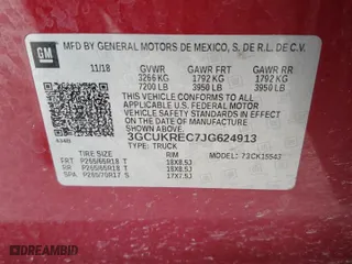 2018 Chevrolet Silverado 1500 LT with VIN 3GCUKREC7JG624913, listed as a Copart auction lot 49699435 with 0 mi miles and Clean Title. Bid and sale history available at carsss.com. Image 12.