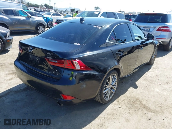 2015 Lexus IS 250 with VIN JTHBF1D20F5065532, listed as a IAAI auction lot 41708326 with 121,920 mi miles. Bid and sale history available at carsss.com. Image 4.