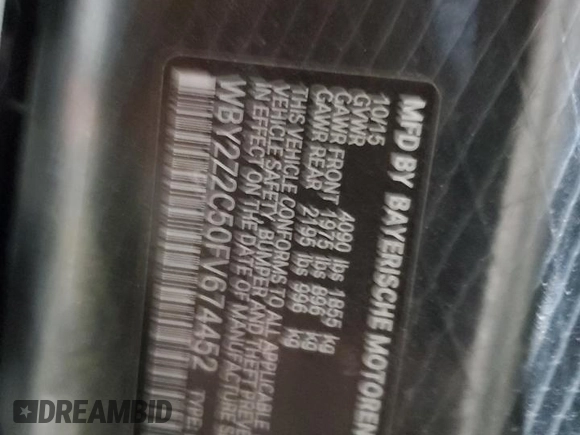 2015 BMW i8 z VIN WBY2Z2C50FV674452, wystawiony jako Copart lot #58845855 z przebiegiem 119 mil mil oraz Czysty tytuł • Clean title. Historia ofert i sprzedaży dostępna na DreamBid. Obrazek 12.