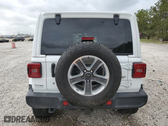2018 Jeep Wrangler Unlimited Sahara with VIN 1C4HJXEG2JW118600, listed as a Copart auction lot 51263165 with 75,625 mi miles and Salvage Title. Bid and sale history available at carsss.com. Image 6.