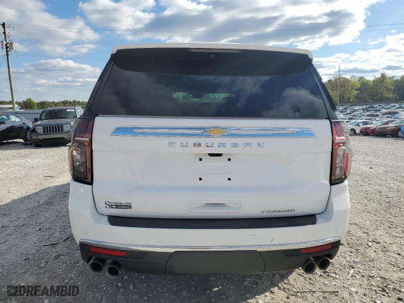 2024 Chevrolet Suburban Premier with VIN 1GNSKFKD0RR332736, listed as a Copart auction lot 75456244 with 297 mi miles and Salvage Title. Bid and sale history available at carsss.com. Image 6.