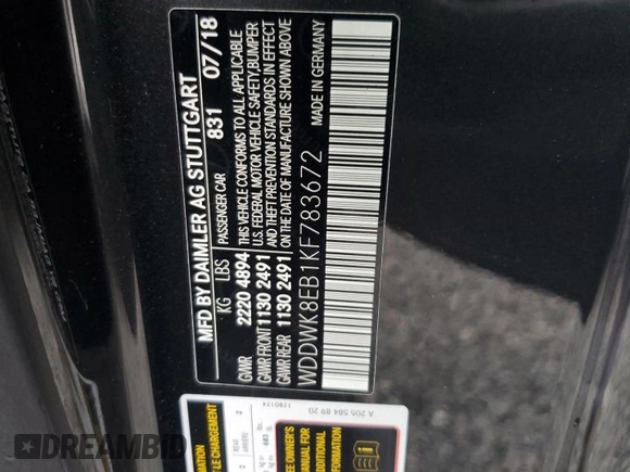 2019 Mercedes-Benz C 300 with VIN WDDWK8EB1KF783672, listed as a Copart auction lot 73943034 with Not provided miles and Non repairable. Bid and sale history available at DreamBid. Image 13.