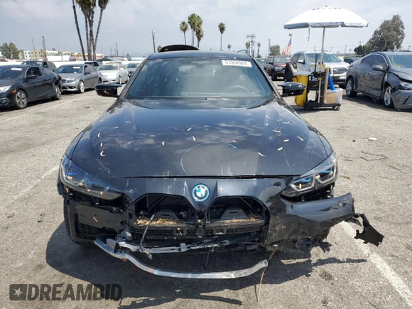 2024 BMW i4 M50 with VIN WBY33AW09RFS37404, listed as a Copart auction lot 51594984 with 776 mi miles and Salvage Title. Bid and sale history available at carsss.com. Image 5.
