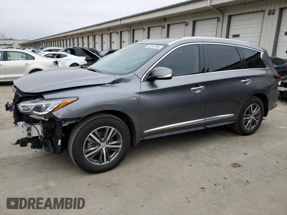 2020 Infiniti QX60 Luxe with VIN 5N1DL0MM7LC512794, listed as a Copart auction lot 43343705 with 51,822 mi miles and Salvage Title. Bid and sale history available at DreamBid. Image 1.