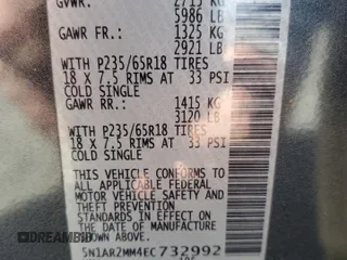 2014 Nissan Pathfinder Platinum with VIN 5N1AR2MM4EC732992, listed as a Copart auction lot 49872395 with 94,476 mi miles and Salvage Title. Bid and sale history available at carsss.com. Image 14.