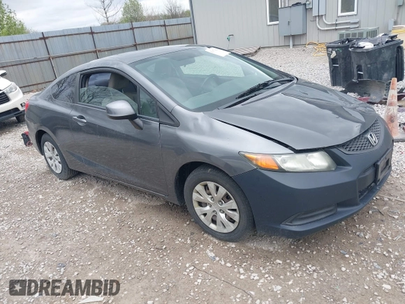 2012 Honda Civic Cpe LX with VIN 2HGFG3B52CH522131, listed as a IAAI auction lot 42071860 with 172,902 mi miles. Bid and sale history available at carsss.com. Image 1.