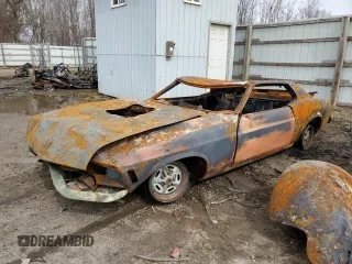 1970 Ford Mustang z VIN 0F05H161686, wystawiony jako Copart lot #49241625 z przebiegiem Nie podano mil oraz Czysty tytuł • Clean title. Historia ofert i sprzedaży dostępna na DreamBid. Obrazek 1.