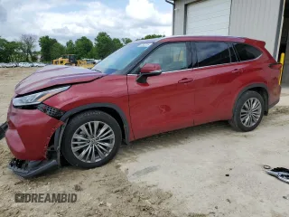 2022 Toyota Highlander Platinum with VIN 5TDFZRBH3NS166007, listed as a Copart auction lot 57532315 with 43,602 mi miles and Salvage title. Bid and sale history available at DreamBid. Image 1.