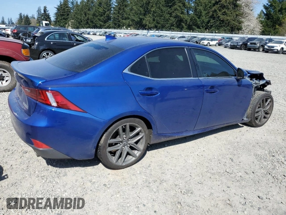 2016 Lexus IS 200t with VIN JTHBA1D22G5013724, listed as a Copart auction lot 52256665 with 104,892 mi miles and Salvage title. Bid and sale history available at DreamBid. Image 3.