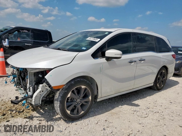 2022 Honda Odyssey Elite с VIN 5FNRL6H99NB057388, выставлен на аукционе Copart как лот 58220605 с пробегом 34 469 миль миль и Списание • Salvage title. История ставок и продаж доступна на DreamBid. Изображение 1.
