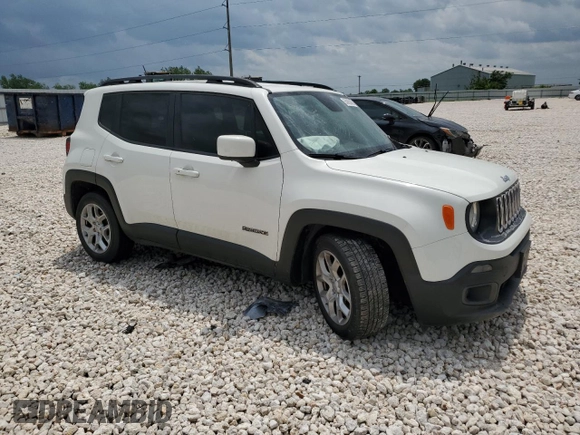 2017 Jeep Renegade Latitude with VIN ZACCJABB9HPG52068, listed as a Copart auction lot 55065385 with 57,773 mi miles and Salvage title. Bid and sale history available at DreamBid. Image 4.
