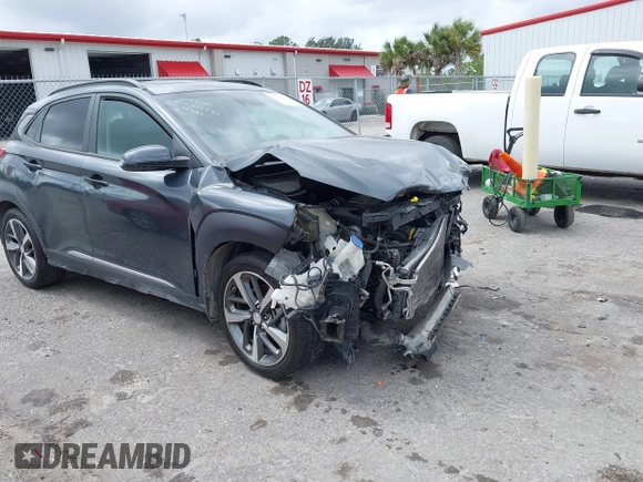 2020 Hyundai Kona Ultimate with VIN KM8K53A55LU549563, listed as a IAAI auction lot 41714066 with 101,444 mi miles. Bid and sale history available at carsss.com. Image 1.