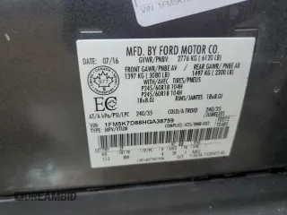2017 Ford Explorer XLT с VIN 1FM5K7D88HGA38759, выставлен на аукционе Copart как лот 62563115 с пробегом 176 113 миль миль и Списание • Salvage title. История ставок и продаж доступна на DreamBid. Изображение 13.