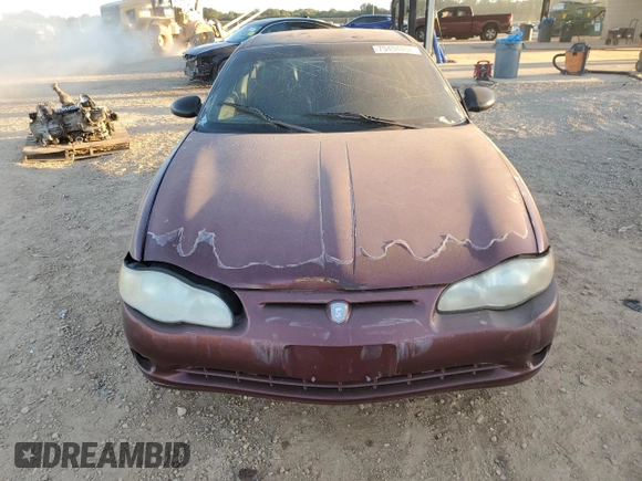 2002 Chevrolet Monte Carlo LS with VIN 2G1WW12E729210295, listed as a Copart auction lot 75434804 with 243,604 mi miles and Clean Title. Bid and sale history available at carsss.com. Image 5.
