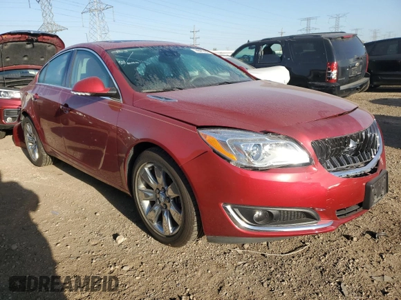 2015 Buick Regal Premium II with VIN 2G4GR5GX9F9129644, listed as a Copart auction lot 74641294 with 49,635 mi miles and Salvage Title. Bid and sale history available at carsss.com. Image 4.