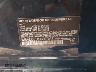 2018 BMW 4 Series 440i with VIN WBA4J5C50JBF07036, listed as a IAAI auction lot 41787949 with 68,821 mi miles and . Bid and sale history available at carsss.com. Image 9.